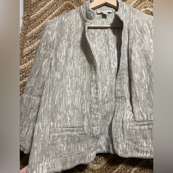 Coldwater Creek Women's Tan Blazer Jacket,Textured,Open Front,Size 6,Great - Picture 2 of 9